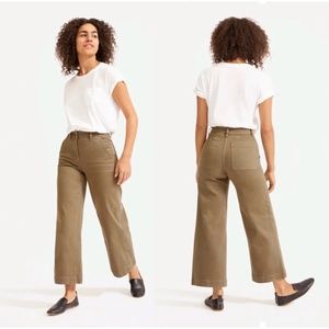 Everlane wide leg crop in Ochre, size 0 regular length